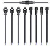 wecan Lot de 4 connecteurs de câbles étanches à 2 broches 16 AWG mâle/femelle de 28 cm avec connecteur étamé pour connecteurs de câble étanches (lot de 4, noir)