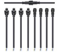 wecan Lot de 4 connecteurs de câbles étanches à 3 broches 18 AWG mâle/femelle de 28 cm avec connecteur étamé pour connecteurs de câble étanches (Lot de 4, noir)