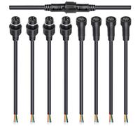 wecan Lot de 4 connecteurs de câbles étanches à 4 broches 18 AWG mâle/femelle de 28 cm avec connecteur étamé pour connecteurs de câble étanches (lot de 4, noir)