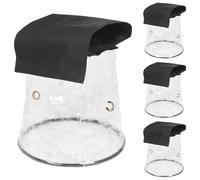 WECAN Lot de 4 housses de pluie étanches pour éclairage de scène, mini tête mobile à DEL à suspendre, accessoires étanches à la pluie et à la poussière transparents