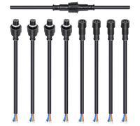 wecan Lot de connecteurs de câble étanches à 5 broches, 20 AWG, 28 cm connecteur mâle/femelle avec connexion étain pour connecteurs de câble étanches (lot de 4, noir)