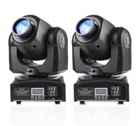 Wecan Lyre LED Mobile DMX 512, 30W, 8 Gobos, 8 Couleurs, Rotation 540°, Noir, pour Soirées et Événements 2 Pièces