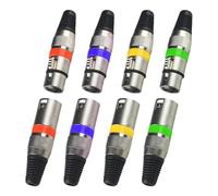 wecan Prise XLR 3 broches, connecteur de câble XLR mâle et femelle pour câble de signal DMX ou connexion microphone de mixeur audio (boîtier métallique, 4 ensembles de couleurs)