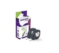Wecare Lot de 2 rubans encreurs Noir sur blanc 12 mm / 4 m Compatible avec Dymo LetraTag Plast S0721660