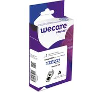 Wecare Ruban compatible Brother TZe-221 - 9 mm x 8 m - Noir sur Blanc