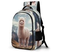 WECECE Cartable Alpaga CP CE1 Fille Garçon Sac à Dos Animal Lama 7-10 Ans Grand Format Durable pour Voyage Loisirs Promenade Sorties Usage Quotidien Rentrée Scolaire
