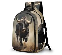 WECECE Cartable Bison Buffle Primaire Garçon Fille Sac à Dos Vache Taureau 11-15 Ans Sac Scolaire Imperméable Durable pour Cours Sorties Loisirs, School Bag Cadeau d'Anniversaire