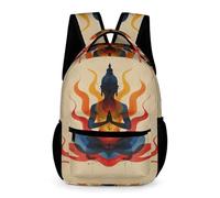 WECECE Cartable Bouddha Design Garçons Filles 6-8 Ans Sac à Dos Bouddhisme CP-CE2 Enfants Sac Scolaire Grand Format 43x32x15 cm pour Balade Études Usage École