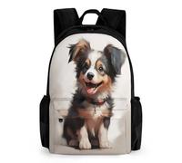 WECECE Cartable CE2/CM2 Garçon Primaire Chien de Berger, Sacs À Dos Pour Enfant, Sac Chiot Animaux Ecole Garcon, Backpack Enfants Avec Motif De Chien de Berger Pour Ecole Primaire