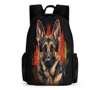 WECECE Cartable Chien de Berger Allemand Garcon Primaire CE2-CM2 Sac A Dos Chien 3D Pour Enfants Adolescents Mode Cadeau Pour Les Garçons Et Les Filles Âgés De 7 À 11 Ans