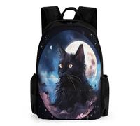 WECECE Cartable CM1 Chaton Animaux École Secondaire Ado Garcon, Sac A Dos Chat Noir Primaire Sacs À Dos Pour Enfant, Sac Ecole Daypack Pour Garçons 10 À 18 Ans