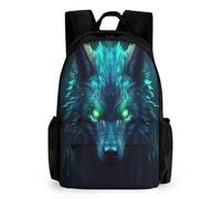 WECECE Cartable CM1 Loup École Secondaire Ado Garcon, Sac A Dos 3D Loup Primaire Sacs À Dos Pour Enfant, Sac Ecole Daypack Pour Garçons 10 À 18 Ans