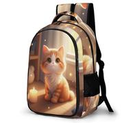 WECECE Cartable Cute Kitten Motif Garçon Sac À Dos Collège Léger Pour Fille CM1 CM2 6e 5e 4e 3e, Sac À Dos, Cartable Cat Animal École Voyage Loisirs