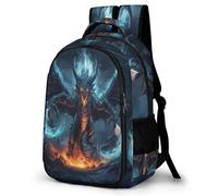 WECECE Cartable Evil Dragon CP CE1 Garçon Fille Sac à Dos Dragon 11-15 Ans Sac Scolaire Porte de Réfrigérateur Durable pour Cours Sorties Loisirs School Bag Cadeau d'Anniversaire