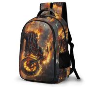WECECE Cartable Fille Collège Et Primaire, Sac À Dos Flaming Motorcycle Scolaire Adolescentes Léger, Grand Sac Moto D'école Garçons Pour 7-12 Ans