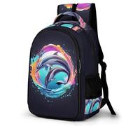 WECECE Cartable Fille Primaire Et College, Sac Dolphin Design Scolaire Garçons, Sac A Dos Marine Life Adolescent Fille Décontracté À La Mode Pour Les École Voyages