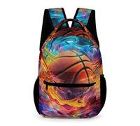 WECECE Cartable Flamboyant Basket-ball Garçons 10 Ans Sac d'École Basket-ball CM2 Filles Sac à Dos Moderne 43x32x15 cm pour Usage Quotidien Livres Cahiers
