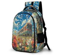 WECECE Cartable Garçon Fille Train Primaire CE1 CE2 Sac à Dos Chemin de Fer Train 8-11 Ans Sac Scolaire Léger Grand Format pour Cours Sorties Loisirs, Backpack Cadeau d'Anniversaire et Sorties