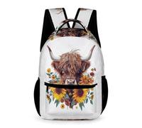 WECECE CArtable Garcon Maternelle Vache des Highlands Mignon Rucksack De D'enfants Sac À Dos De Animal Imprimé Taureau Pour CE2 CM1 Garçons Filles De Voyage