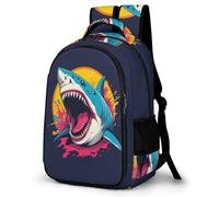 WECECE Cartable Garcon Primaire Sac À Dos Shark Motif Scolaire, Sac Marine Life D'école Pour Fille CP CE1 CE2 CM1 CM2, Cartable Enfants Décontracté Pour L'école Primaire Collège