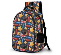 WECECE Cartable Graduation Garçon Sac À Dos Collège Léger Pour Fille CM1 CM2 6e 5e 4e 3e, Sac À Dos, Cartable United Kingdom Flag École Voyage Loisirs