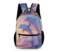 WECECE Cartable Imprimé Dauphin Garçon Classes CE1-CE2 Sac à Dos Motif Vie Marine Fille 7 Ans Sac d'École Bretelles Réglables Livres Petits Objets Rentrée Scolaire Voyage