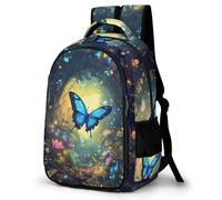 WECECE Cartable Imprimé Papillon CE1 CE2 Fille Garçon Sac à Dos 3D Papillon 10-14 Ans Léger Durable À la Mode pour Cours Voyage Loisirs et Usage Quotidien pour Élèves Rentrée Scolaire