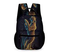 WECECE Cartable Léopard Maternelle Primaire 6 Ans Sac Scolaire Guépard Animal CP Garçons et Filles Cartable Scolaire Léger Durable Livres Cahiers Gourde Promenade Sorties École