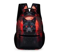 WECECE Cartable Loup Pleine Lune CE1 Garçons et Filles Sac d'École Loups Lune 10 Ans Sac Scolaire Durable Usage Quotidien Poche Avant Poches Latérales Cours Voyage Quotidien