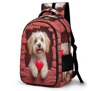 WECECE Cartable Mignon Chien CM1 CM2 pour Garçon et Fille Sac d'École Kawaii Chiot 12 Ans Sac à Dos Durable Grand Format pour Rentrée Scolaire Voyage, Book Bag Cadeau d'Anniversaire et Sorties