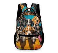 WECECE Cartable Mignon Chiots Élèves 9-13 Ans Sac d'École Animal Chien CM1-4e Enfants Sac à Dos Grand Format 43x32x15 cm pour Loisirs Quotidien Livres Cahiers