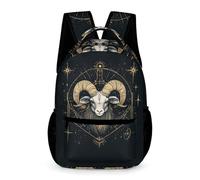 WECECE Cartable Motif Chèvre Maternelle à Primaire 8 Ans Sac Scolaire Thème Zodiac CE2 Garçons et Filles Cartable Scolaire Poche Avant Poches Latérales Promenade Sorties École