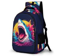 WECECE Cartable Motif Requin CM1 CM2 pour Garçon et Fille Sac d'École Océan Créature 12 Ans Sac à Dos Durable Grand Format pour Rentrée Scolaire Voyage, Book Bag Cadeau d'Anniversaire et Sorties