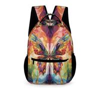 WECECE Cartable Papillon Élèves 6-9 Ans Sac à Dos Papillon 3D Imprimé CP-CM1 Enfants Sac Scolaire Durable 43x32x15 cm pour Loisirs Quotidien Livres Cahiers