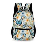 WECECE Cartable Papillons 3D Imprimé Garçons Filles 8-12 Ans Sac d'École Papillon CE2-5e Enfants Sac à Dos Grand 43x32x15 cm pour Balade Études Usage École