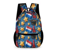 WECECE Cartable Pays-Bas Drapeau Classes CM1 Garçon Sac à Dos Remise de Diplôme Fille 11 Ans Sac d'École Poche Avant Pratique Livres Cahiers Gourde Promenade Sorties École