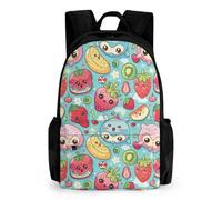 WECECE Cartable Pour Enfants, Garçons Filles Sac À Dos Impression de Fruitss Scolaire Sac D'école Primaire Fraise Cartables Sac À Dos Adolescents Sacs 9-12 An