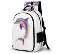 WECECE Cartable Pour Garçon - Grand Sac À Dos Dolphin Motif Sacs D'école Marine Life Filles De 2e À 5e Classe Sacs Pour L'école Ou Les Voyages