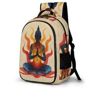 WECECE Cartable pour Garçons et Filles Design Bouddha Collège Sac à Dos Bouddhisme 11-14 Ans Grand Format Léger pour École Promenade Voyage Loisirs Usage Quotidien Rentrée Scolaire