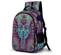 WECECE Cartable pour Garçons et Filles Pharaon of Égypte Collège Sac à Dos Égyptien 11-14 Ans Grand Format Léger pour École Promenade Voyage Loisirs Usage Quotidien Rentrée Scolaire
