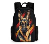 WECECE Cartable Primaire Chien de Berger Allemand Collège Élémentaire Sac À Dos Chien Animaux Garçons Fille Scolaire, Sacs Pour D'école Loisir Enfant Ado 8 9 10 11 12 13 14 15 16 Ans School Book Bags