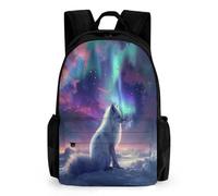 WECECE Cartable Renard Blanc Garcon Fille Primaire 8 À 12 Ans, Sac À Dos Imprimé 3D Garçon Fille CM2/5ème Pour Enfants Sac D'école Primaire, Léger Sacs Scolaire Enfant