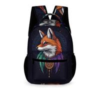WECECE Cartable Renard Design Filles Garçons 11 Ans Sac d'École Animal Design 6e Ado Sac à Dos Imperméable 43x32x15 cm pour Rentrée des Classes Livres Cahiers