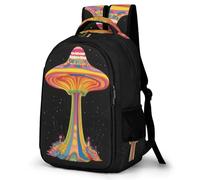 WECECE Cartable Scolaire Ciel Étoilé OVNI Fille 10 Ans Sac Scolaire Vaisseau Spatial Enfants CM1 Sac d'École pour Élèves À la Mode Imperméable Cadeau d'Anniversaire École