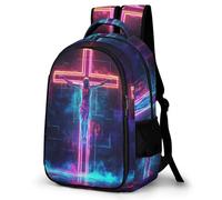 WECECE Cartable Scolaire Design Jésus Garçons 11 Ans Sac d'École Jésus Chrétien Élèves CE1 Cartable pour Enfants Grand Scolaire Cadeau d'Anniversaire École School Bag