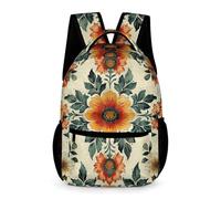 WECECE Cartable Scolaire Fleurs Motif Filles Garçons 7 Ans Sac à Dos Plante Floral CE1 Ado Sac Collège Moderne 43x32x15 cm Rentrée des Classes Livres Cahiers