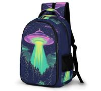 WECECE Cartable Scolaire Garçon Fille Ciel Étoilé OVNI CE2 CM1 Sac à Dos Vaisseau Spatial 13 Ans Sac d'École Léger Grand Format pour Cours Voyage Loisirs, Backpack Voyage Loisirs et Sorties