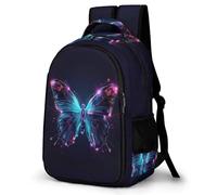 WECECE Cartable Scolaire Imprimé Papillon 3D Primaire Garçon Fille Sac à Dos Papillon 7-10 Ans Sac d'École Imperméable Durable pour Cours Voyage Loisirs, Backpack Voyage Loisirs et Sorties