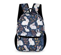 WECECE Cartable Scolaire Lapins Filles Garçons 13 Ans Sac à Dos Animal Petit Lapin 4e Ado Sac Collège À la Mode 43x32x15 cm Rentrée des Classes Livres Cahiers