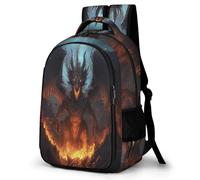 WECECE Cartable Scolaire Maléfique Dragon Design Élèves 10-15 Ans Sac à Dos Dragon Adolescents Collège Cartable pour Enfants Léger À la Mode Randonnée Voyage School Bag